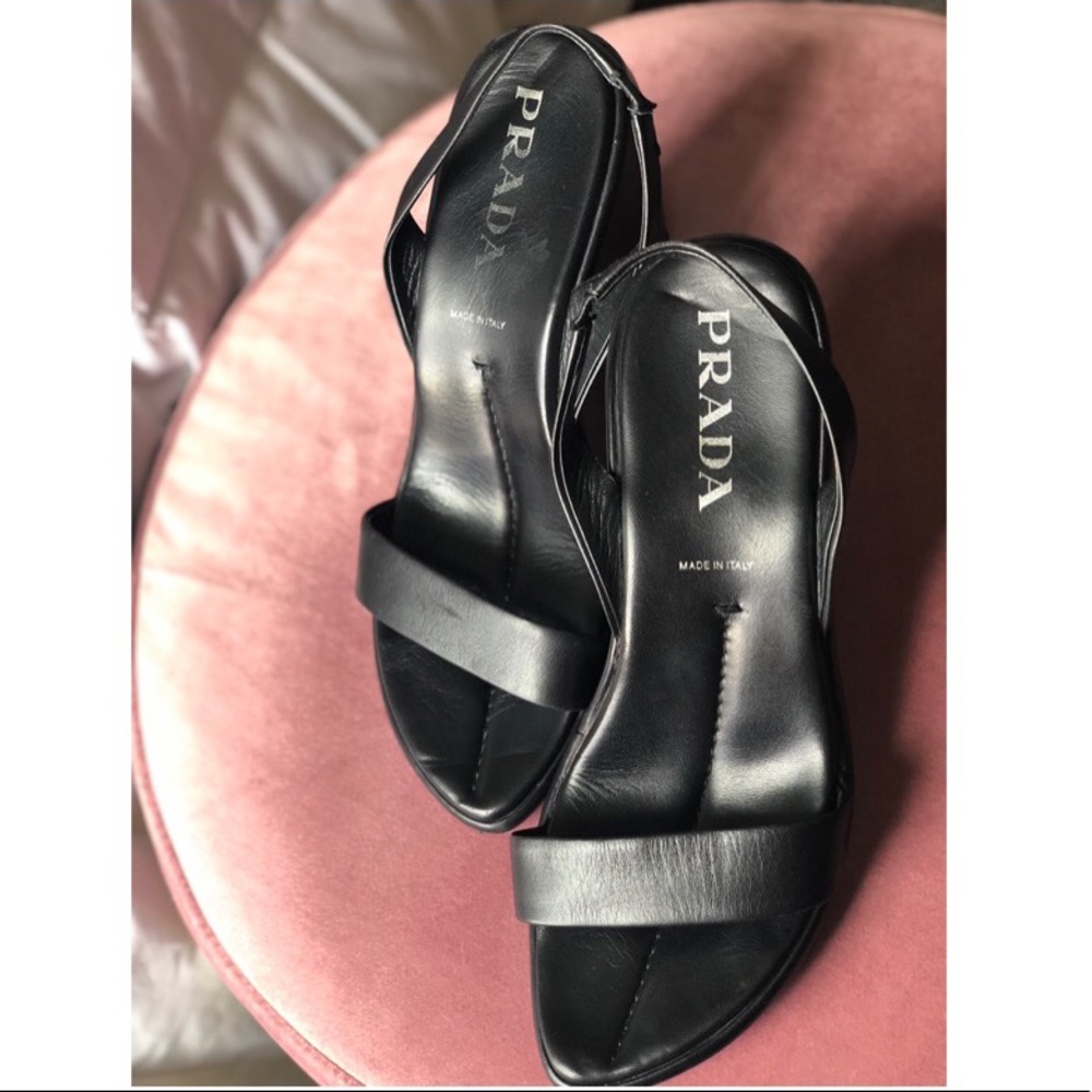Prada leather wedges